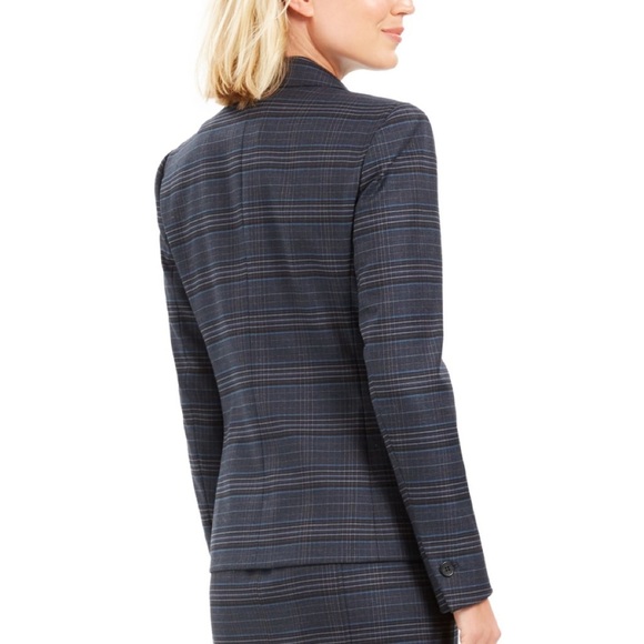 Anne Klein Navy Buttoned Blazer Jacket - Picture 2 of 4